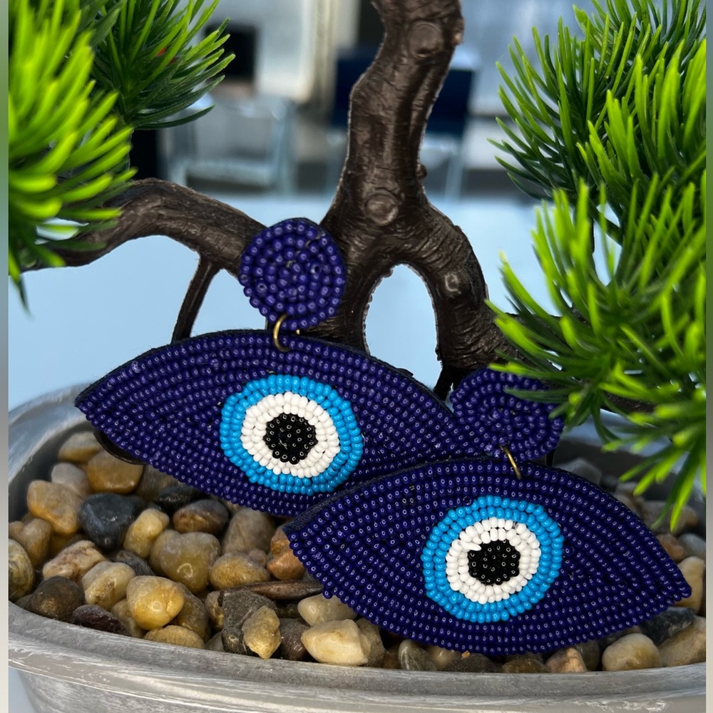 Beautiful evil eye earrings for sale… pickup available in Toronto and GTA